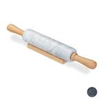 Nudelholz aus Buchenholz und Marmor - Teigroller für Plätzchen Kuchen Pizzate...