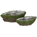 2er-Set Dekoschalen Natur Schiff - Pflanztöpfe mit Innenfolie für Pflanzen & ...