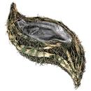 Pflanztopf aus Ästen - Naturdekoration gold & grün - Ellipsenform mit Folie a...