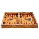 Olivenholz 3-in-1 Spielbrett Handgefertigt - Schach, Dame, Backgammon im Koff...