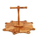 Pizza-Schneidebrett aus Olivenholz - 8-teiliges Set mit Halterung & Pizzastüc...