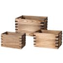 3er-Set Holzkisten Paulownia Holz braun - Vintage-Design Deko & Aufbewahrung ...