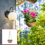 Hängeblumentopf Weidengeflecht braun - Blumenampel mit Kette & Haken für Zimm...