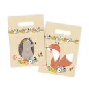 6er-Set Geschenktüten Igel & Fuchs - Süssigkeiten Taschen mit Henkel - 23 cm ...