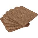 6er-Set Kork Untersetzer - Quadratische Glasuntersetzer - Natur-Design schütz...