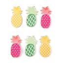 Holz Aufkleber Ananas 6er-Set - Selbstklebende Holzdeko bunt - Stark haftend ...