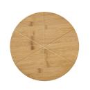 Pizzateller aus Bambus - Rundes Pizzabrett mit Schneiderillen & Griff - Leben...