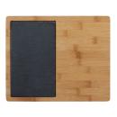 Schneidebrett Bambus mit Griff & Schiefereinsatz - Servierplatte für Sushi, T...
