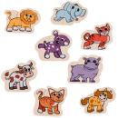 Tierpuzzle Kleinkinder-Lernspiel - 16-teiliges FSC-Holz-Puzzle mit 8 Tiermoti...