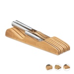 Messer Organizer Bambus - Messerblock für 4 kleine & 3 grosse Messer - Schubl...