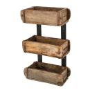 Wandregal Ziegelform aus Buchenholz & Metall - Industrial-Look Hängeregal mit...