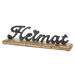 Schriftzug Heimat Deko-Skulptur aus Mangoholz & Aluminium - 3D-Optik, stabil ...