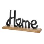 Schriftzug Home Holz-Aluminium Deko-Skulptur – Aufsteller mit Herz, 3D-Optik,...