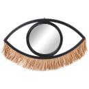 Wandspiegel Auge aus Bambus - Exotisches Design mit Bastfransen als Wimpern f...