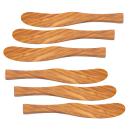 Buttermesser Olivenholz 6er-Set - Streichmesser 17cm für Frühstück & Brotzeit...