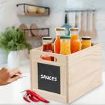 Holz-Aufbewahrungsbox mit Kreidetafel - Box zum Beschriften für individuelle ...