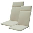 Hochlehner-Auflage 2er-Set - Gartenstuhlkissen wasserabweisend beige 120x50cm...