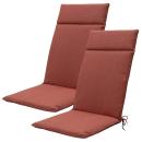 2er Madison Premium Hochlehner-Auflage Terra 50x120cm - Gartenstuhlkissen mit...
