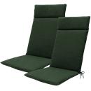 Hochlehner-Auflage 2er-Set - Gartenstuhlkissen wasserabweisend grün 120x50cm ...