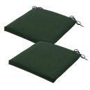 2er-Set Outdoor-Stuhlkissen Grün - Wasserabweisend - 40x40cm - UV-Schutz - Re...