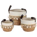 3er-Set Aufbewahrungskörbe aus Baumwolle & Naturmaterial - geflochten mit Mus...