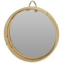 Runder Wandspiegel mit Rattanrahmen - Eleganter Deko-Rahmen für natürliches A...