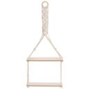 Seil-Hängeregal Makramee - Regal mit 2 Ebenen im Boho Chic - Praktisches Wand...