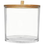 Aufbewahrungsbehälter Kunststoff und Bambus, Kosmetikbox, transparent, 9,5 x ...