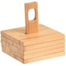 Bambus Tischuntersetzer 6er-Set - Vintage-Optik & robust - 9x9cm Glasunterset...