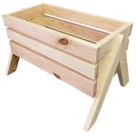 Blumenkasten aus Holz mit 4 Standfüssen - Pflanzkübel natur, Kiefernholz, 54x...