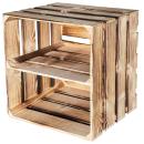 Holzkiste Regalkiste Aufbewahrungskiste - mit Trennbrett Used-Look braun - 40...