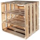 Regalbox Holz braun Used-Look - Regalkiste mit 2 Trennbrettern - 40x30x40cm -...