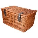 Velokorb Wicker & Leder - Vintage Fahrradkorb mit Deckel - 30L Fassungsvermög...