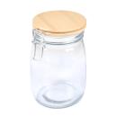 Vorratsglas 0,7l Glas - mit luftdichtem Bügelverschluss & elegantem Bambus-De...