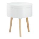 Beistelltisch mit Stauraum - Couchtisch mit Holzbeinen - Rund Ø 38x45cm - Kie...