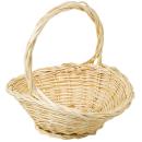 Streukorb aus Naturmaterial - Eleganter Blumenkorb mit Henkel aus weisser Wei...