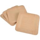 Bambus Einwegteller 4er-Set - quadratisch, flach, 23x23 cm - biologisch abbau...
