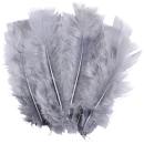 Dekofedern-Set 35 Stück Grau 17 cm - Flauschige Naturfedern zum Basteln & Dek...