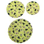 Bienenwachstücher 3er Set - Rundes Avocado-Design Grün-Gelb - Nachhaltige & w...
