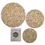 Bienenwachstücher 3er Set rund - gelbes Blumen-Design - Wiederverwendbar & La...