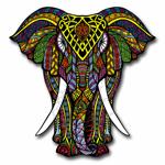 Holzpuzzle Elefant - Farbenprächtiges Tier-Puzzle 97 Teile - Fördert Konzentr...