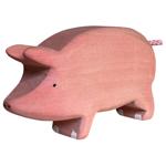 Holztier Schwein - Handgefertigt, nachhaltig mit Bio-Ölen - 10x6x3 cm Holzfig...