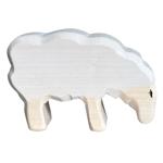 Holztier Schaf Weiss 10x6.5x3cm - Handgefertigt mit Bio-Ölen poliert - Nachha...