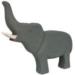 Holztier Elefant handgefertigt 22x18x3 cm - Fördert Fantasie & Intelligenz - ...