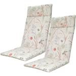 2er-Set Luxuriöse Hochlehner-Auflage, Gartenstuhlkissen wasserabweisend, Blum...