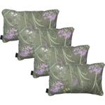 4er-Set Bequemes Deko-Kissen Outdoor, Blumenmuster grün, 30 x 50 x 10 cm, wet...