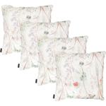 4er-Set Bequemes Deko-Kissen Outdoor, Blumenmuster weiss, 50 x 50 x 10 cm, we...