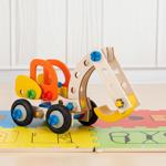 Lernförderndes Spielzeug 90tlg. 3 Fahrzeug-Modelle: Radlader, Bagger & Trakto...