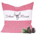 Zirbenkissen Vichy Rot 40x40 cm, gefüllt mit 450g Natur Zirbenspäne, 100% Bio...