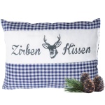 Zirbenkissen Vichy Blau 26x19 cm, gefüllt mit 220g Natur Zirbenspäne, 100% Bi...